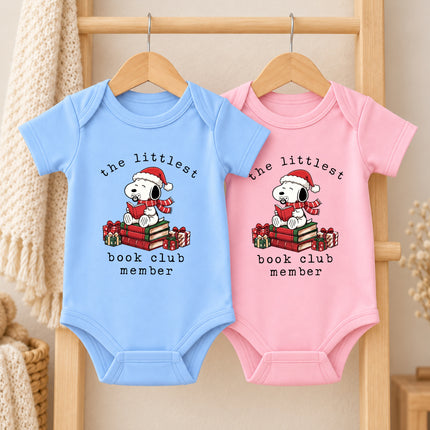 The Littlest Book Club Member Christmas Reader Baby Bodysuit