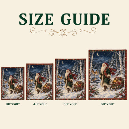 Santa Claus Fleece Blanket Winter Christmas Decor