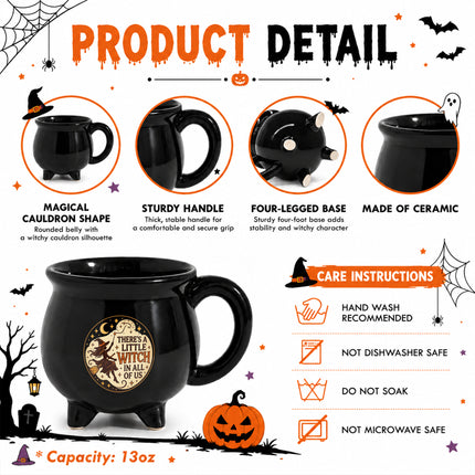 Little Witch Halloween Cauldron Ceramic Mug Gift for Her