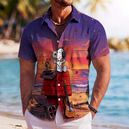 Tropical Sunset Music Beach Summer Hawaiian Shirt