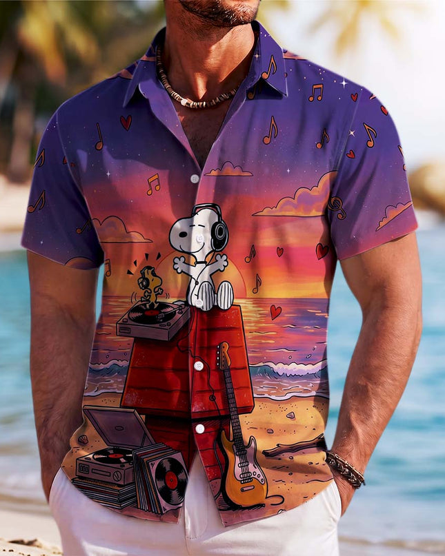 Tropical Sunset Music Beach Summer Hawaiian Shirt