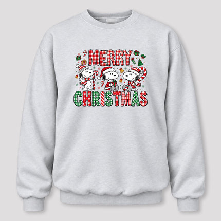 Merry Christmas Plaid Candy Cane Holiday Sweatshirt