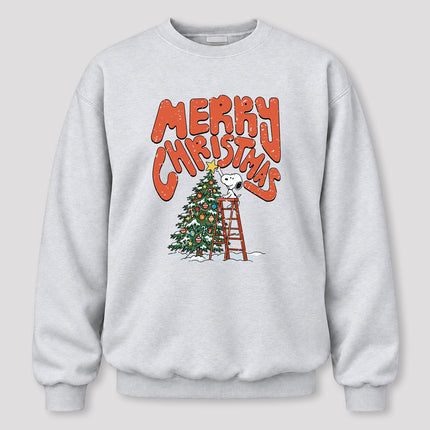 Merry Christmas Tree Decorating Retro Holiday Sweatshirt