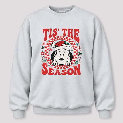 Tis The Season Christmas Retro Checkered Santa Hat Sweatshirt