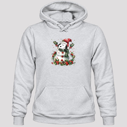 Christmas Snowman Santa Hat Holly Berries Hoodie