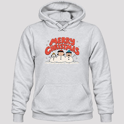 Merry Christmas Retro Snowmen Winter Scene Hoodie
