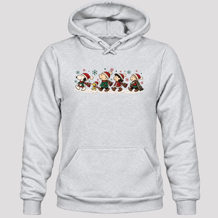 Christmas Winter Walk Plaid Scarves Snowflakes Hoodie