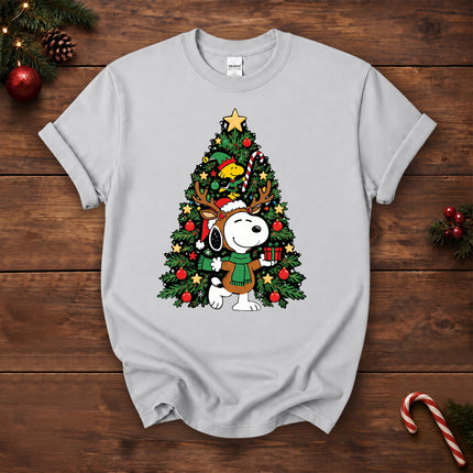 Christmas Tree Reindeer Antlers Holiday Gift T-Shirt
