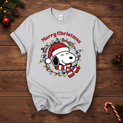 Merry Christmas Santa Hat Colorful Lights T-Shirt