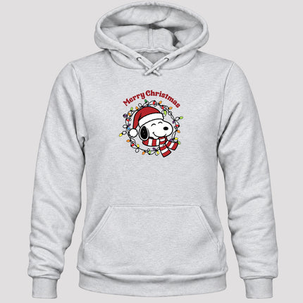 Merry Christmas Santa Hat Colorful Lights Hoodie