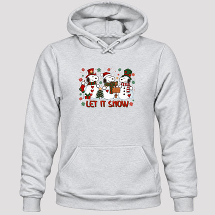 Let It Snow Christmas Snowman Trio Winter Holiday Hoodie