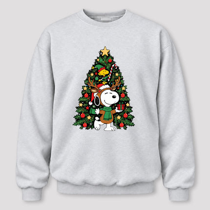 Christmas Tree Reindeer Antlers Festive Gift Sweatshirt