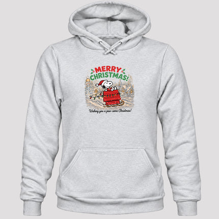 Merry Christmas Snowy Village Holiday Sled Hoodie