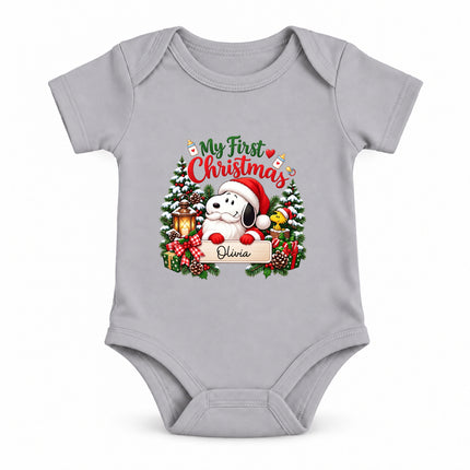 Personalized My First Christmas Baby Name Keepsake Baby Bodysuit