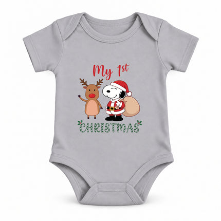 My First Christmas Reindeer Holiday Gift Sack Baby Bodysuit