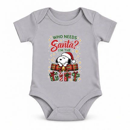 I'm the Gift Funny Christmas Plaid Bow Baby Bodysuit
