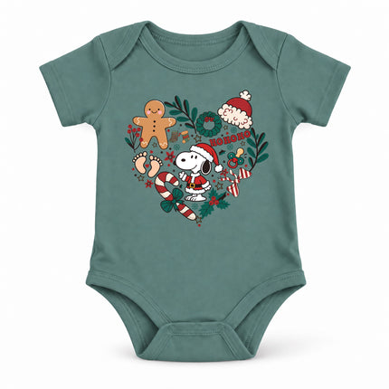 Baby Bodysuit Christmas Gingerbread Candy Cane Festive Outfit