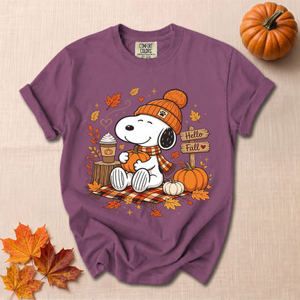 Comfort Colors Hello Fall Pumpkin Coffee Cozy Autumn