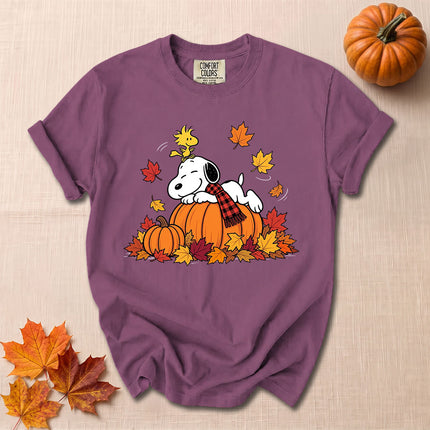 Comfort Colors Fall Pumpkin Autumn Leaves Cozy T-Shirt