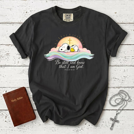 Comfort Colors Be Still and Know That I Am God Psalm 46:10 Christian Faith T-Shirt