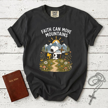 Comfort Colors Faith Can Move Mountains Christian Cross T-Shirt