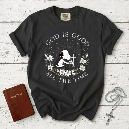 Comfort Colors God Is Good All The Time Christian Cross Lily Faith Gift T-Shirt