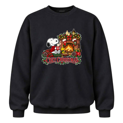 Cozy Christmas Fireplace Hot Cocoa Holiday Sweatshirt