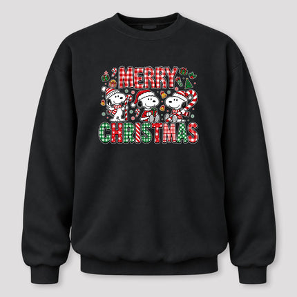 Merry Christmas Plaid Candy Cane Holiday Sweatshirt