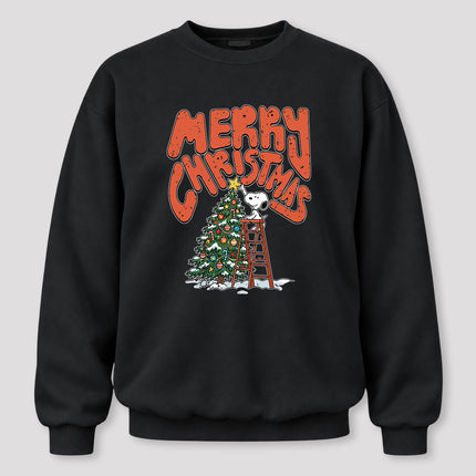 Merry Christmas Tree Decorating Retro Holiday Sweatshirt