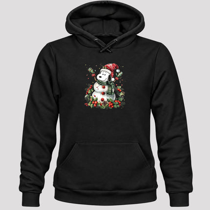 Christmas Snowman Santa Hat Holly Berries Hoodie