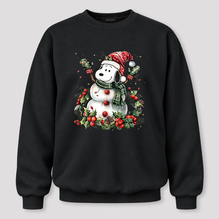 Christmas Snowman Santa Hat Holly Berries Sweatshirt
