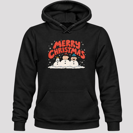 Merry Christmas Retro Snowmen Winter Scene Hoodie