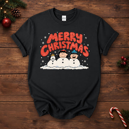Merry Christmas Retro Snowy Winter Graphic T-Shirt
