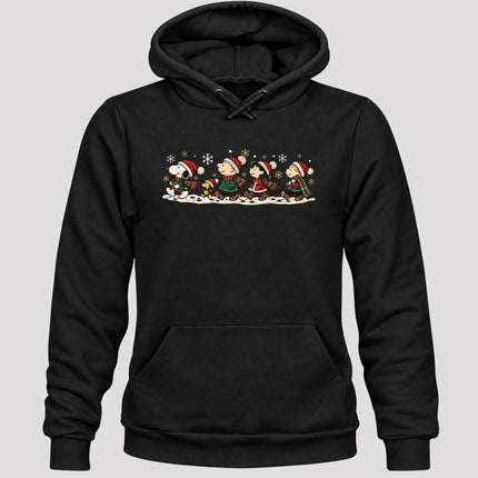 Christmas Winter Walk Plaid Scarves Snowflakes Hoodie