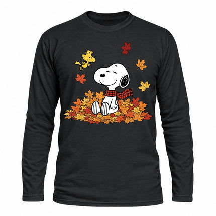 Fall Leaves Cozy Autumn Graphic Long Sleeve T-Shirt