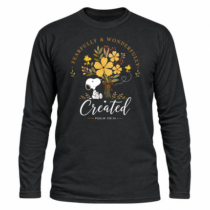 Fearfully and Wonderfully Created Floral Psalm 139 14 Christmas Gift Long Sleeve T-Shirt