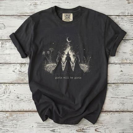 Comfort Colors Witch Girls Will Be Girls Halloween T-Shirt