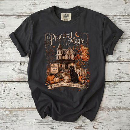 Comfort Colors Witch House Black Cat Halloween T-Shirt