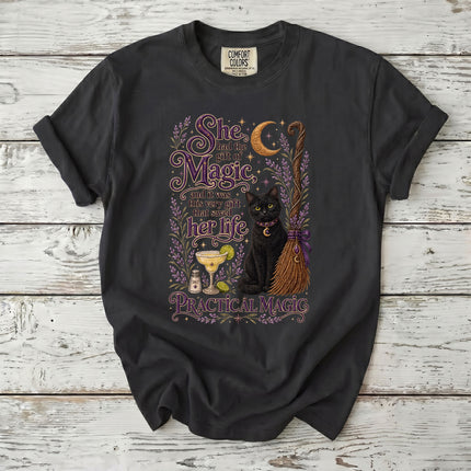 Comfort Colors Witchy Black Cat Magic Halloween T-Shirt