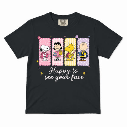 Comfort Colors Back To School Happy To See Your Face Classroom Kid T-Shirt