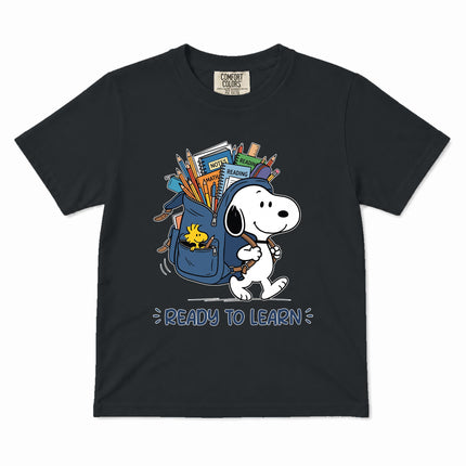 Comfort Colors Back To School Ready To Learn Backpack Kid T-Shirt