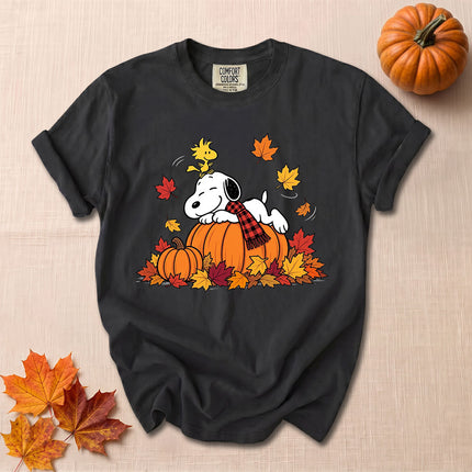 Comfort Colors Fall Pumpkin Autumn Leaves Cozy T-Shirt