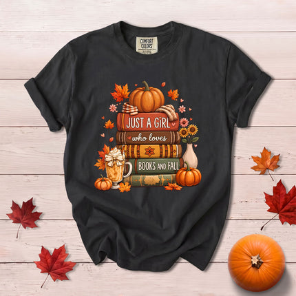 Comfort Colors Fall Autumn Book Lover Pumpkin Cozy Reading T-Shirt