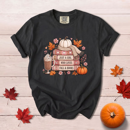 Comfort Colors Fall Autumn Book Lover Pumpkin Cozy Reading T-Shirt