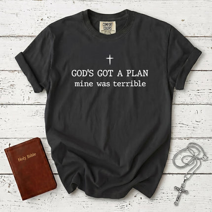 Comfort Colors Funny Christian Gods Got a Plan Faith T-Shirt