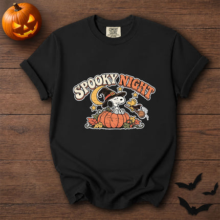 Comfort Colors Spooky Night Halloween Pumpkin Witch T-Shirt