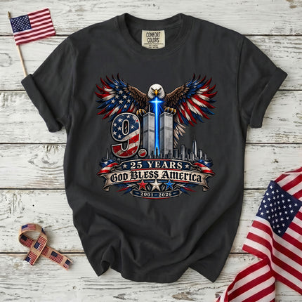 Comfort Colors 25th Anniversary Patriot Day 911 God Bless America T-Shirt
