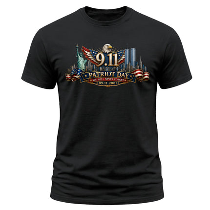9/11 Patriot Day Never Forget American Eagle September 11 Memorial T-Shirt