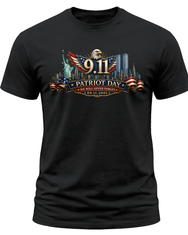 9/11 Patriot Day Never Forget American Eagle September 11 Memorial T-Shirt