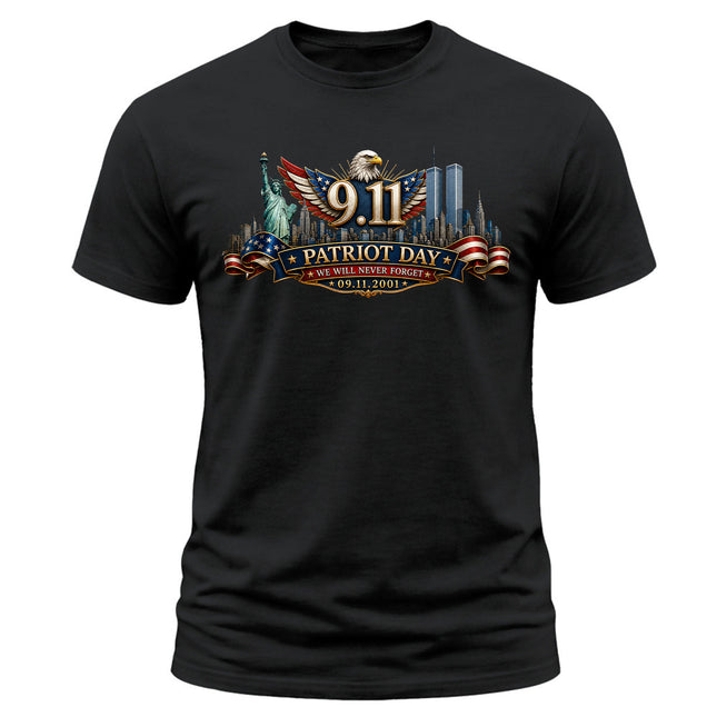 9/11 Patriot Day Never Forget American Eagle September 11 Memorial T-Shirt
